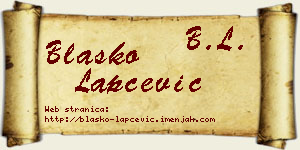 Blaško Lapčević vizit kartica